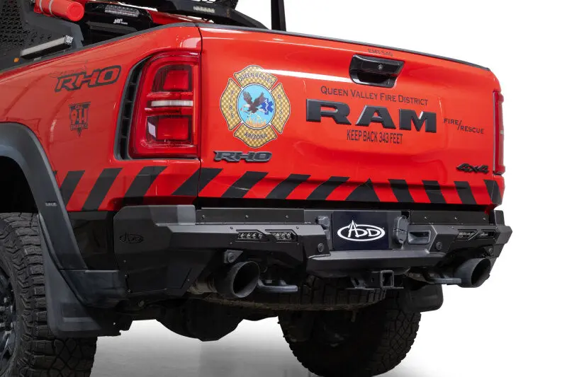 Addictive Desert Designs2025 Ram Rho Phantom Rear Bumper - Hammer Black Powder Coat 1