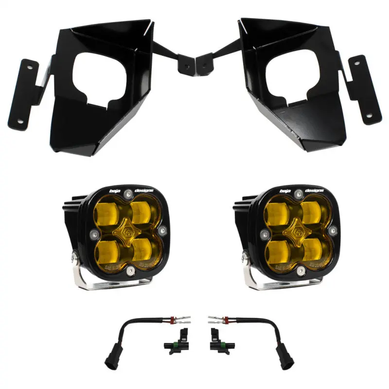Baja Designs 16-18 Silverado 1500 Squadron Fog Pocket Kit - Amber 1