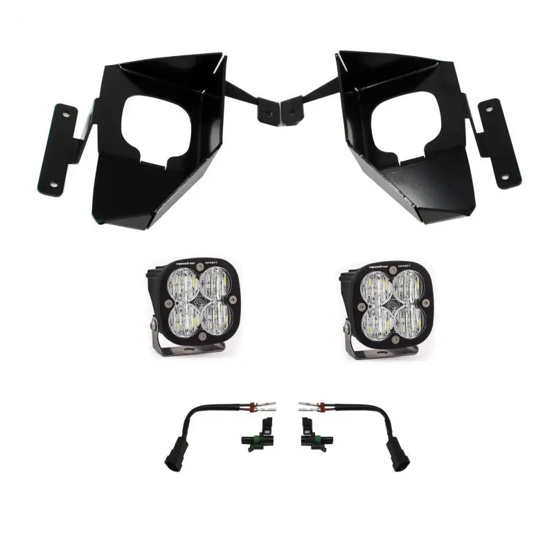 Baja Designs 16-18 Silverado Squadron Sport Fog Pocket Kit W/C - Amber 1