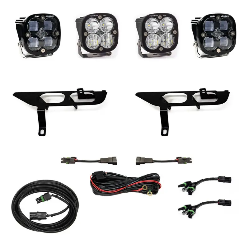 Baja Designs 2021+ Ford F150 Fog Pocket Kit Sae Clear Squadron Pro Dc 1