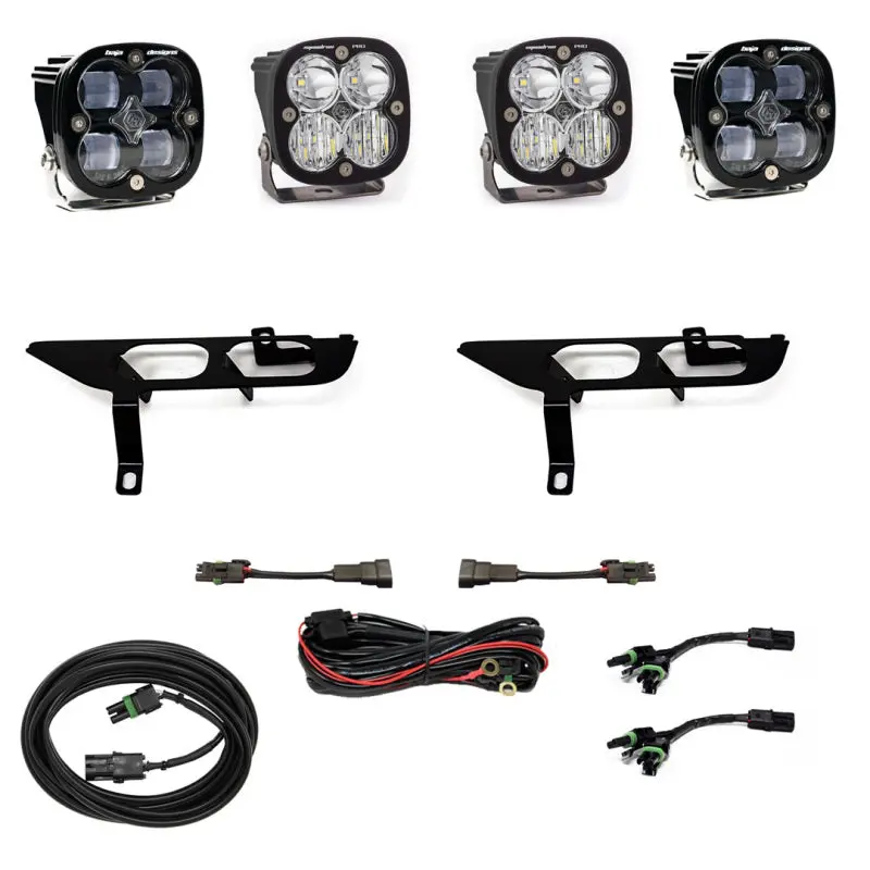 Baja Designs 2021+ Ford F150 Fog Pocket Kit Sae Clear Squadron Sport Dc 1