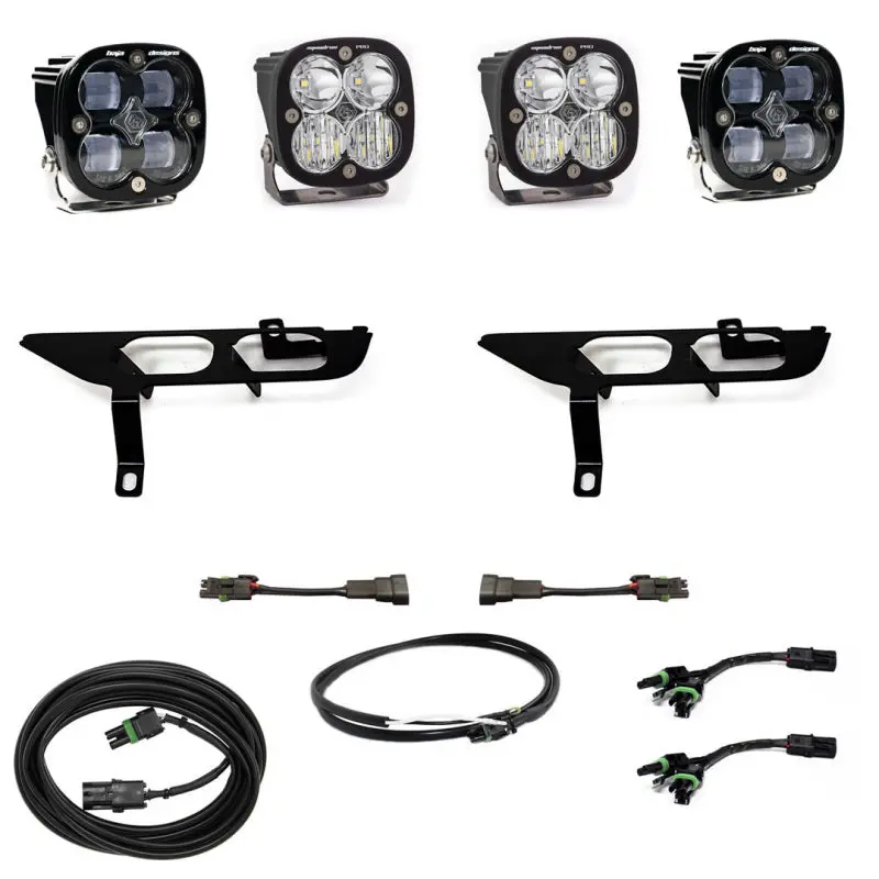 Baja Designs 2021+ Ford F150 Fog Pocket Kit Sae Clear Squadron Sport Dc With Upfitter 1