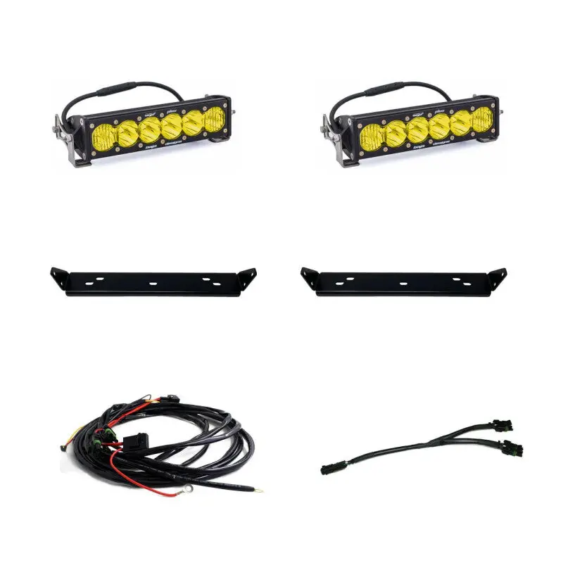 Baja Designs 2021+ Ford Raptor Onx6 Behind Grill Kit -10In. Amber D/C 1