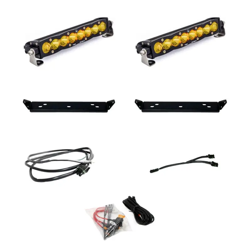 Baja Designs 2021+ Ford Raptor S8 Behind Grill Kit -10In. Amber D/C 1