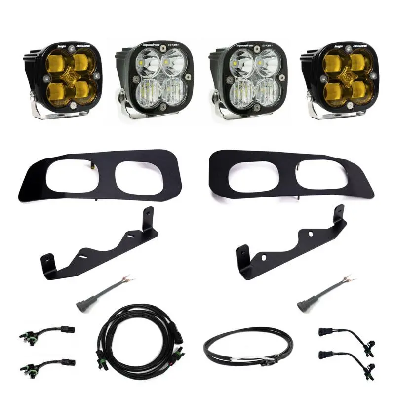 Baja Designs 2023+ Ford F250/F350 Super Duty Squadron Sae/Sport Fog Pocket Kit - Amber 1