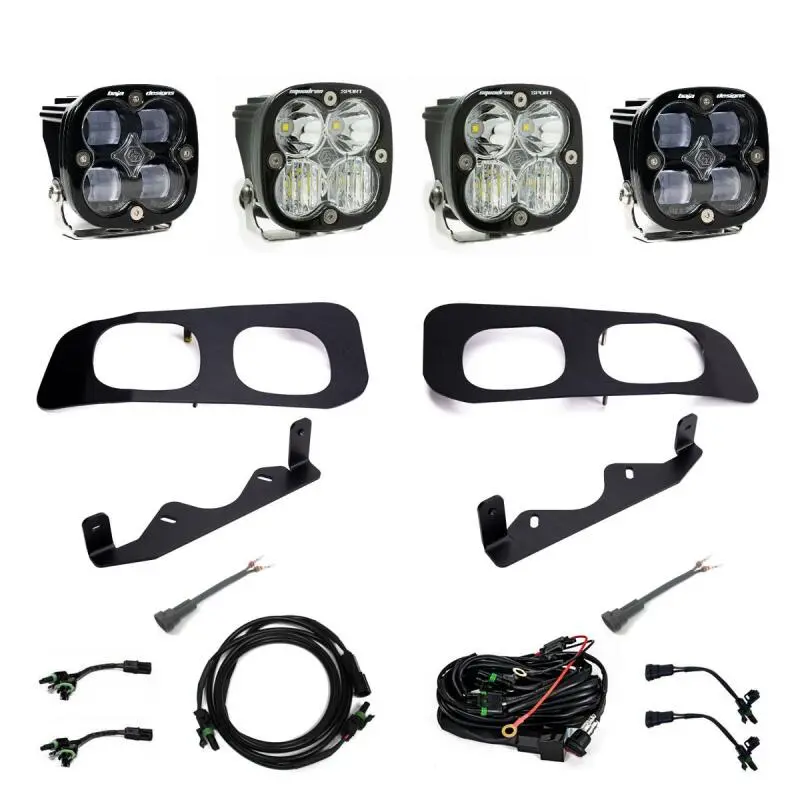 Baja Designs 2023+ Ford F250/F350 Super Duty Squadron Sae/Sport Fog Pocket Kit - Clear Toggle 1