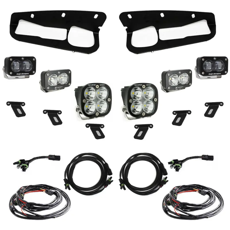 Baja Designs 21-22 Ford Bronco W/Steel Bumper S2 Sae Sportsmen Fog Pocket Light Kit - Clear 1
