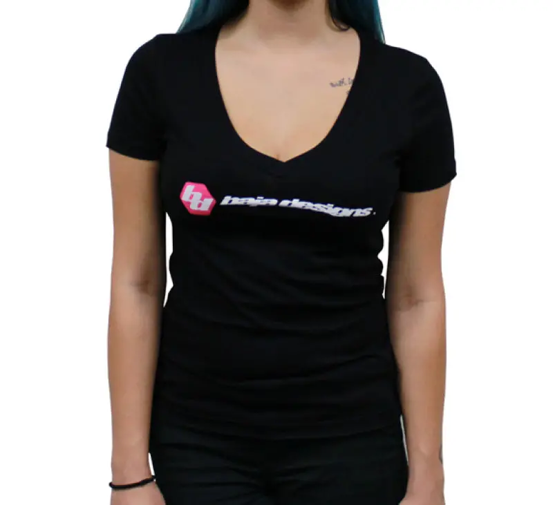 Baja Designs Black Ladies V Neck T Shirt - Medium 1