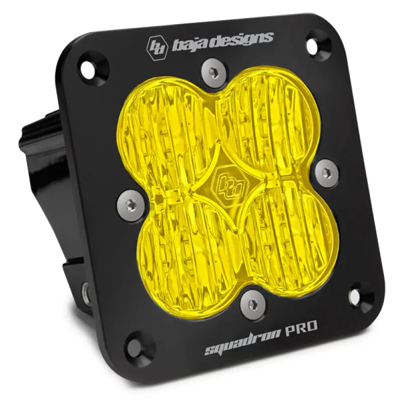 Baja Designs Squadron Pro Black Wide Cornering Pattern Flush Mount Led Light Pod - Amber 1