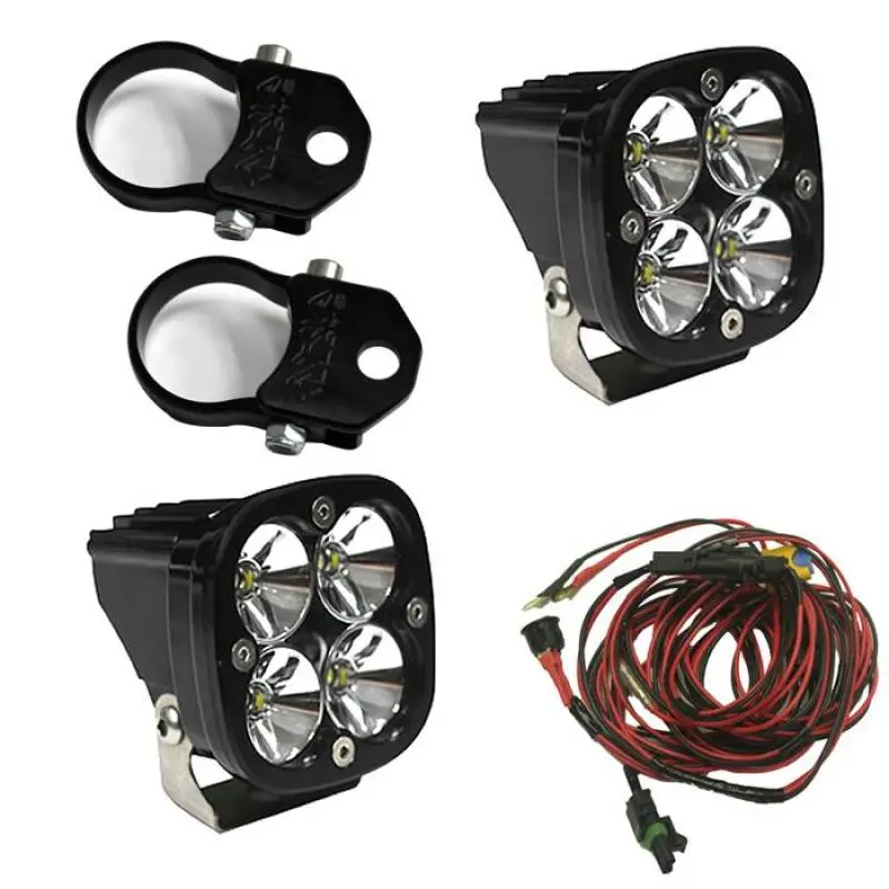 Baja Designs Squadron Pro Led Light Pods Kit W/Vertical Mounts/2.00In Harness 1