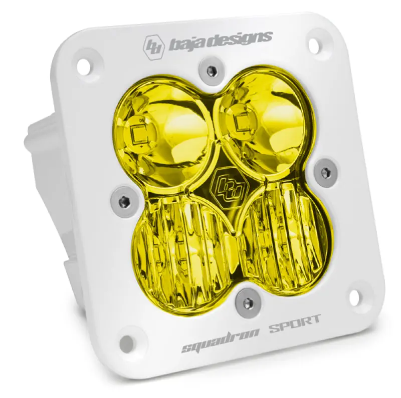 Baja Designs Squadron Sport Driving/Combo Pattern Flush Mount White Led Light Pod - Amber 1