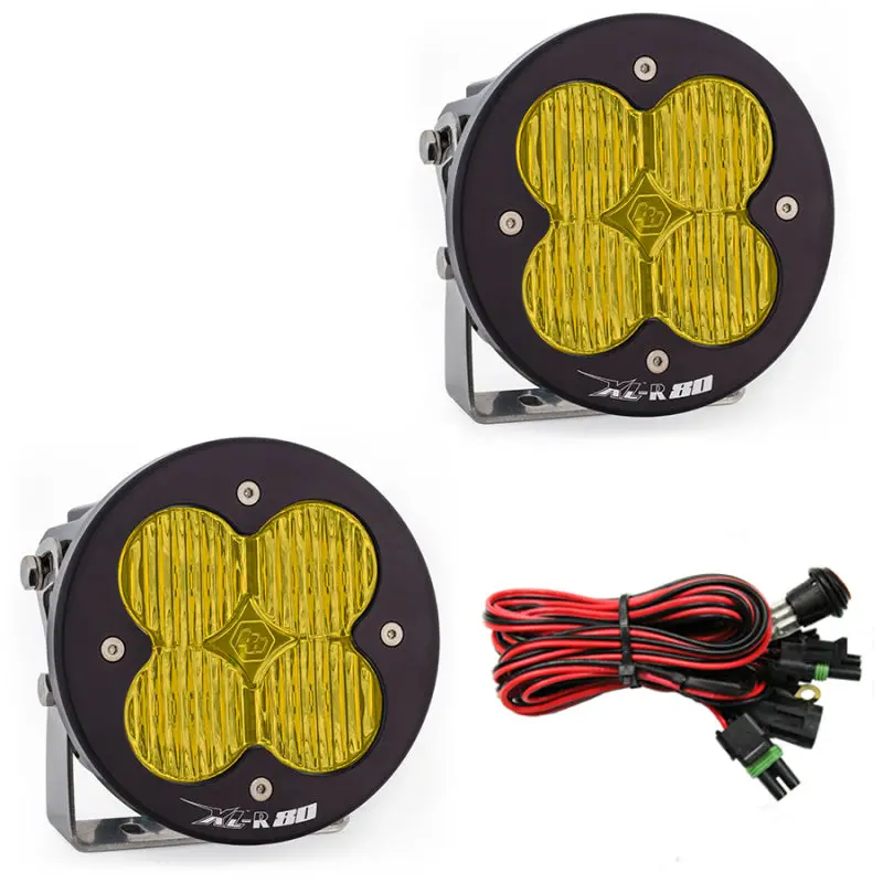 Baja Designs Xl R 80 Series Wide Cornering Pattern Led Light Pods - Amber 1