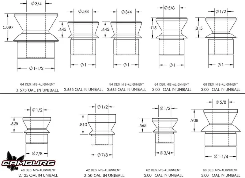 Camburg 7/8In. X 1/2In. Tall Hi-Misalignment Spacers (Pair) 2
