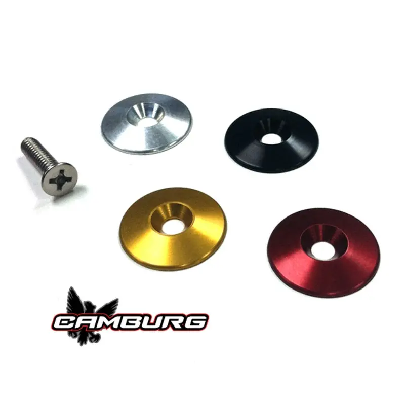Camburg Black Fender Washer 10 Pack (Aluminum Washer Bolt Body Clip 1/8In. Tab) 2