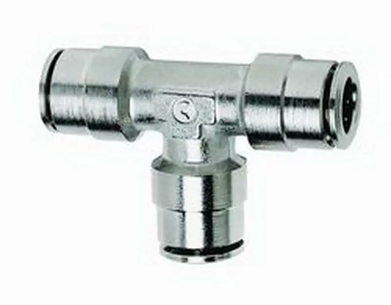 Firestone Union Tee 1/4In. Nickel Push-Lock Air Fitting - 6 Pack (Wr17603453) 1