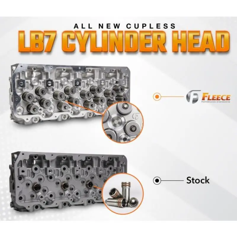 Fleece Performance 01-04 Gm Duramax Lb7 Freedom Cylinder Head W/Cupless Injector Bore (Pssgr Side) 1