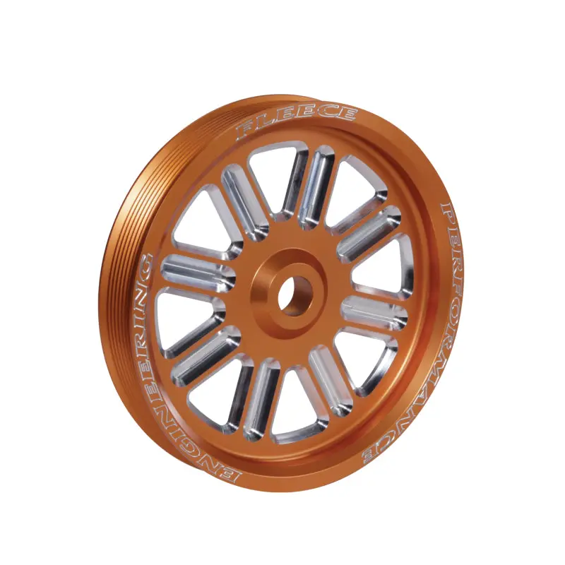 Fleece Performance Dodge Cummins Dual Pump Spoke Pulley (For Use W/ Fpe Dual Pump Bracket) Orange 1