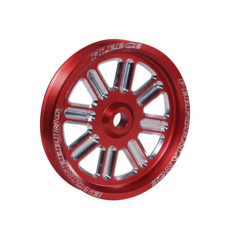 Fleece Performance Dodge Cummins Dual Pump Spoke Pulley (For Use W/ Fpe Dual Pump Bracket) Red 1