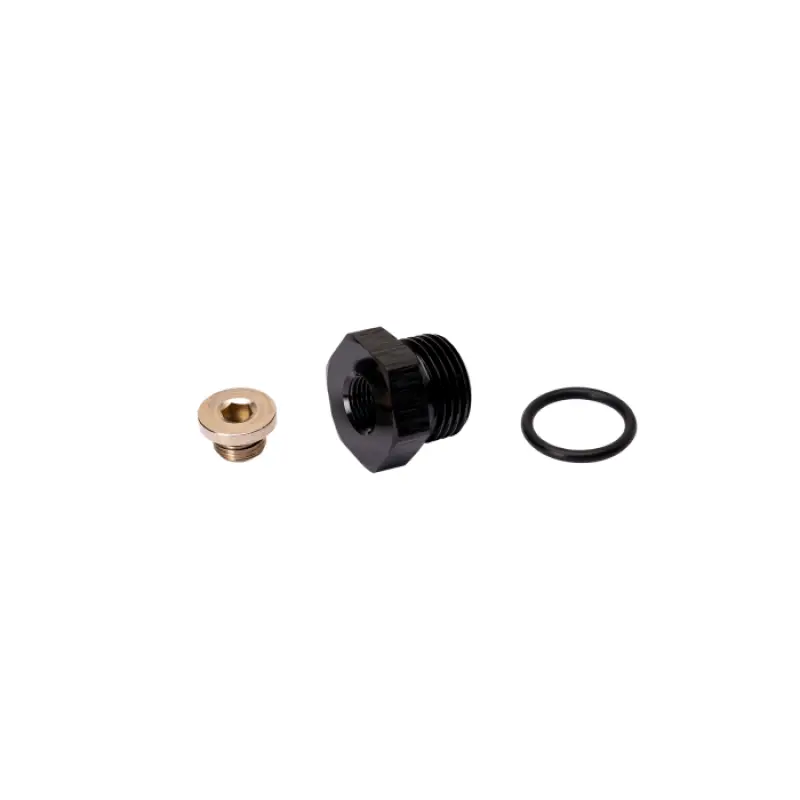 Fleece Performance Universal 3/4-16In O-Ring To 1/8In Npt Adapter W/1/8In Npt Plug 1