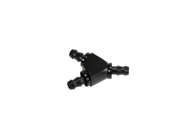 Fleece Performance Universal 3/8In Aluminum Y Barbed Fitting (For -6 Pushlock Hose) - Black Anodized 2