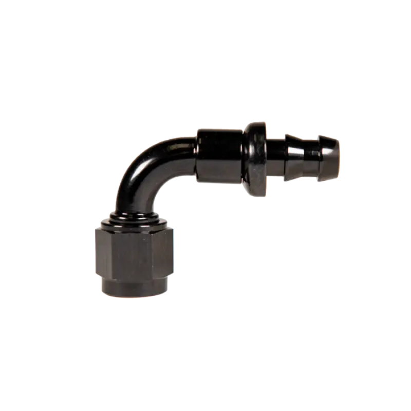 Fleece Performance Universal -8An 90Deg To Hose Barb - Black 1