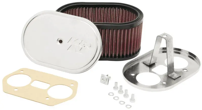 K&N Custom Oval Red Race Filter 7In L X 4-1/2In W 3-1/4In H 1