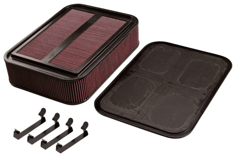 K&N Custom Racing Assembly Carbon Fiber 4In Air Box W/ Base And Hardware - Large 1