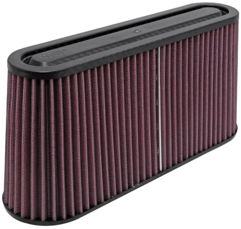 K&N Filter Univ Air Filter Carbon Fiber Top/Base Oval Flg 12X3-1/2In B / 11X2-1/2In T / 5-3/4In H 1
