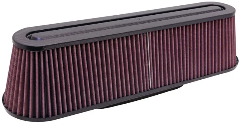 K&N Filter Universal Air Filter Carbon Fiber Top/Base Oval Flg. (8-3/4 X 3-1/4) 4-5/8H 1
