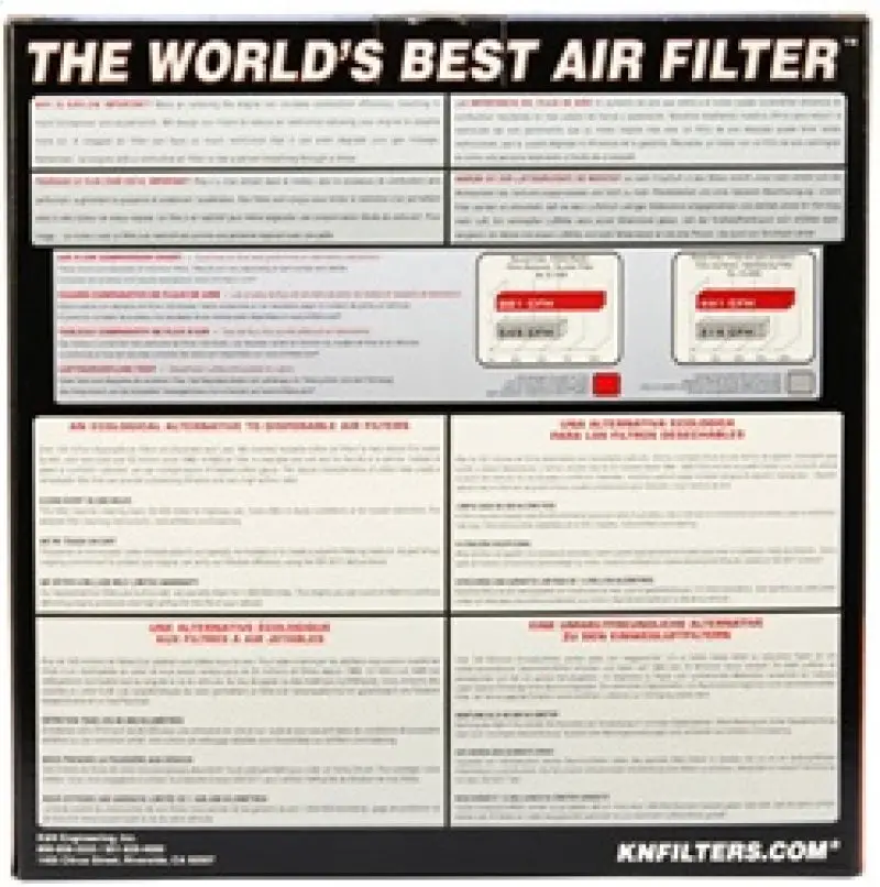 K&N Replacement Panel Air Filter Seat/Skoda/Volkswagen 12-14 Mii/Citigo/Up/2014 Polo 1.0L 2