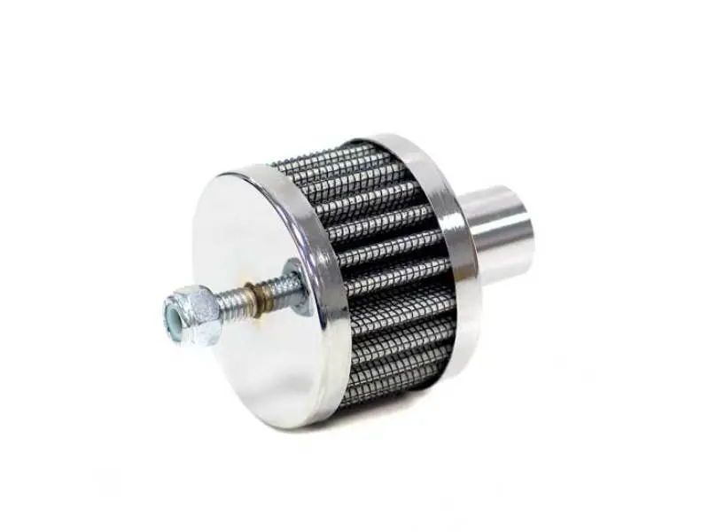 K&N Steel Base Chrome Top Crankcase Vent Filter 3/4In Od Vent / 2In Od / 1-1/2In H Stud Mount 1