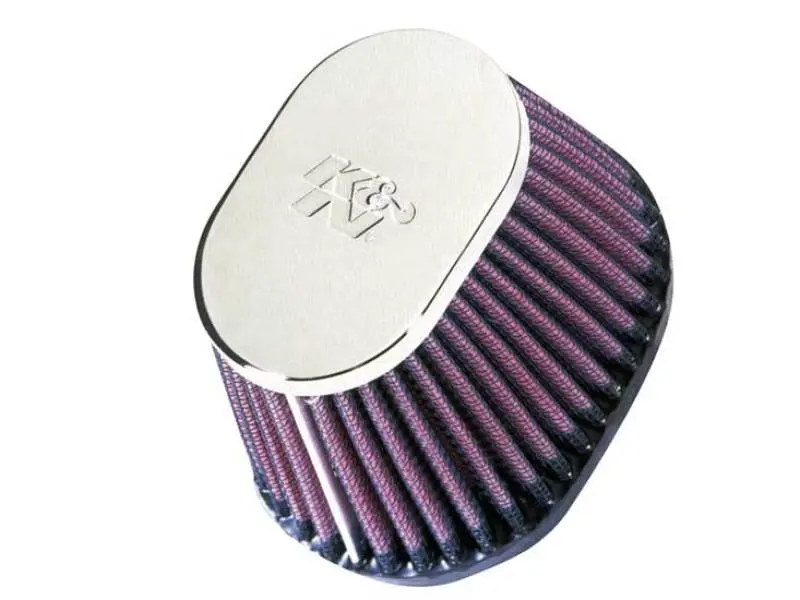 K&N Uni Chrome Oval Tapered Filter 2.125In Flgid X 4Inb Ol X 3Inb Ow X 3Int Ol X 2Int Ow X 2.75In H 2
