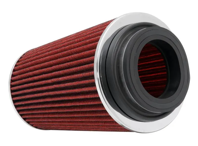 K&N Universal Air Filter Chrome Round Tapered Red -4In Flange Id X 1.125In Flange Length X 5.5In H 2