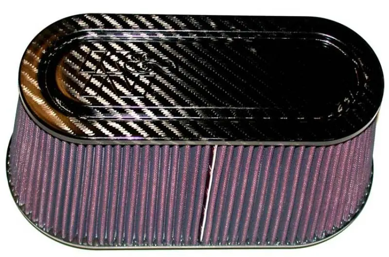 K&N Universal Carbon Fiber Top And Base Filter 12In X 6In Base / 9.938In X 3.938In Top / 6In Height 1