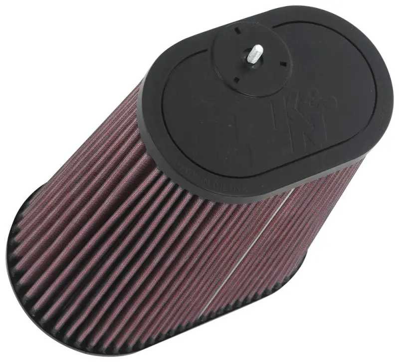 K&N Universal Clamp-On Air Filter 3-1/8In Dual Flg  8-7/8In X 5-3/16 B 6-1/4In X 4In T, 9Inh W/Stud 1
