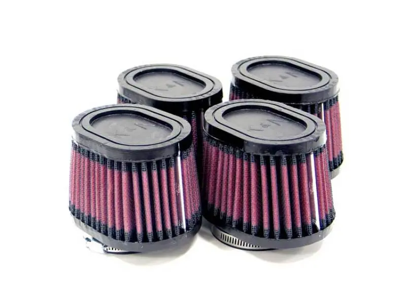 K&N Universal Rubber Filter 2.125In Flange Id/3In X 4In Tapered Oval/2.75In Height (4 Filters) 1