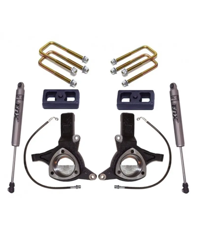 Maxtrac 07-16 Gm C1500 2Wd W/Cast Steel Susp. 4.5In/2In Maxpro Elite Spindle Lift Kit W/Fox Shocks 1