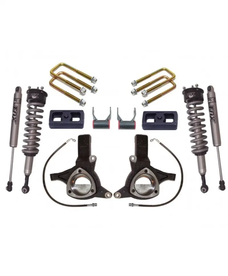 Maxtrac 07-16 Gm C1500 2Wd W/Cast Steel Susp. 7In/4In Maxpro Elite Spindle Lift Kit W/Fox Shocks 1