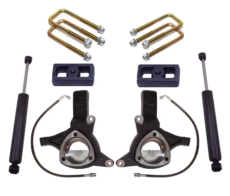 Maxtrac 16-18 Gm C1500 2Wd W/Stamped Steel Susp. 5In/3In Maxpro Spindle Lift Kit W/Maxtrac Shocks 1