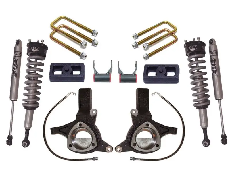 Maxtrac 16-18 Gm C1500 2Wd W/Stamped Steel Susp. 7In/4In Maxpro Elite Spindle Lift Kit W/Fox Shocks 1