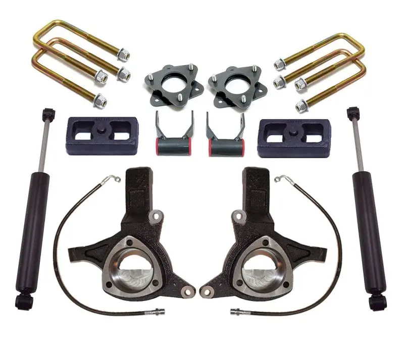 Maxtrac 16-18 Gm C1500 2Wd W/Stamped Steel. Susp. 7In/4In Maxpro Spindle Lift Kit W/Maxtrac Shocks 1