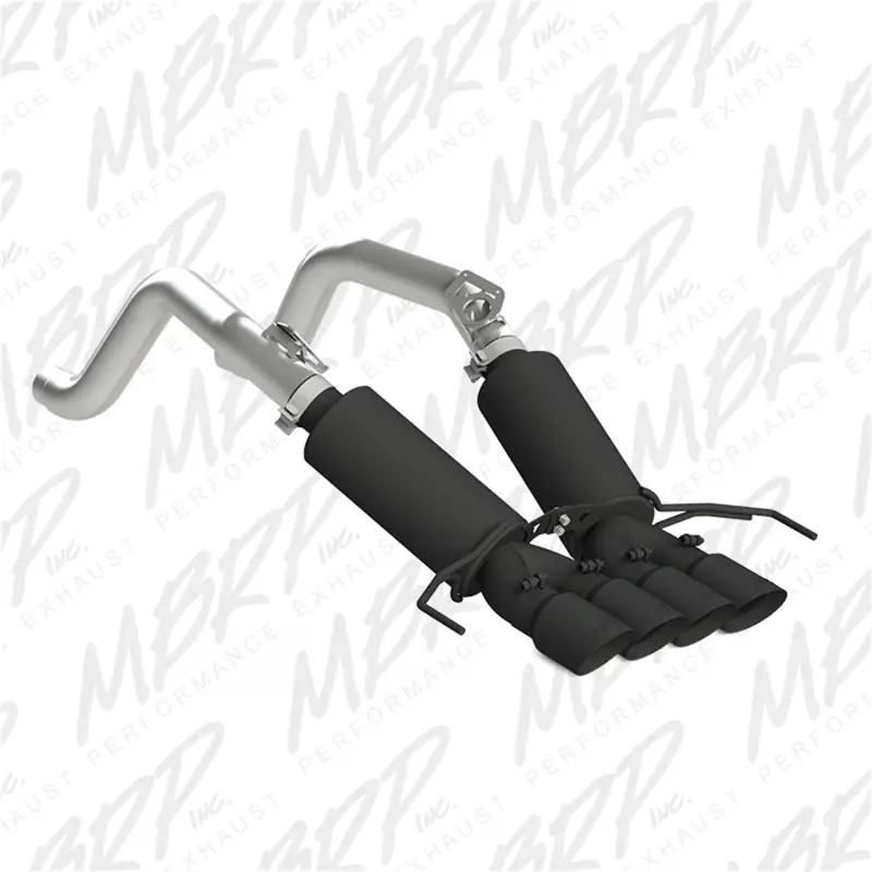 Mbrp 14-19 Chevy Corvette V8 6.2L 3In Black Dual Cat Back W/ 4In Quad Dual Wall Tips 2