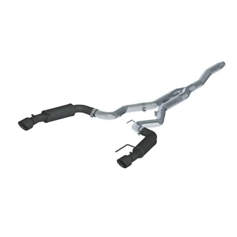 Mbrp 15-19 Ford Mustang Ecoboost 2.3L Black 3In Cat Back Dual Split Rear Exit (Race Version) 1