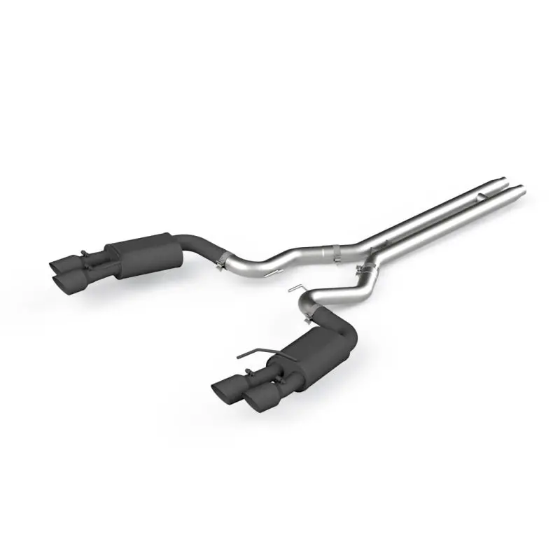 Mbrp 18-19 Ford Mustang Gt 5.0 3In Dual Split Rear Cat Back W/ Quad 4In Dual Wall Tips- Black Coated 1