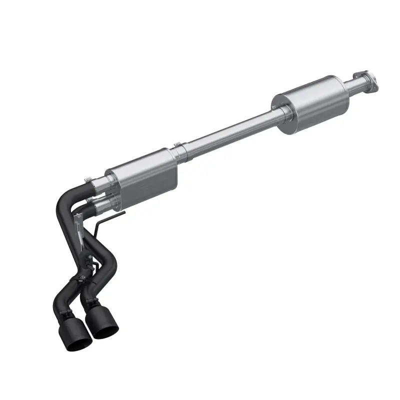 Mbrp 2021+ Ford F150 Black Coated Dual Pre-Axle (Street Profile) 2.5In Od Tips 3In Cat Back Exhaust 2