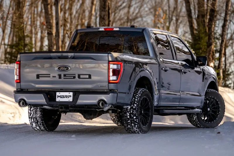 Mbrp 22-23 Ford F150 T304 5In Od Black Tip Dual Rear Exit 3In Black Coated Cat Back Exhaust 2
