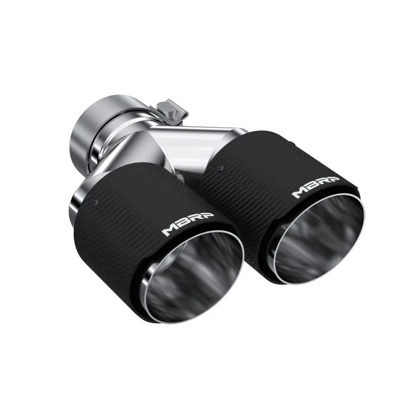 Mbrp 3In Id / Dual 4In Od Out Staggered L 9.37In / R 9.87In Dual Wall Carbon Fiber Univ Exhaust Tip 1