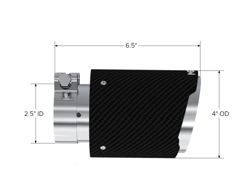 Mbrp Universal Carbon Fiber Tip 4In Od/2.5In Inlet/6.5In L 2