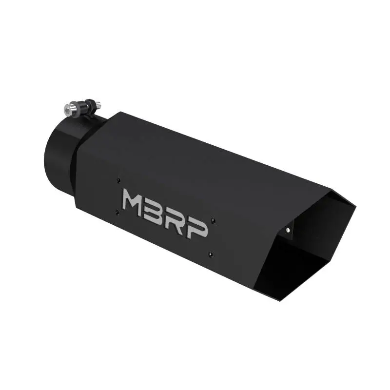 Mbrp Universal Hex Tip 4In Inlet 16In Length W/ Logo - Black Coated 1