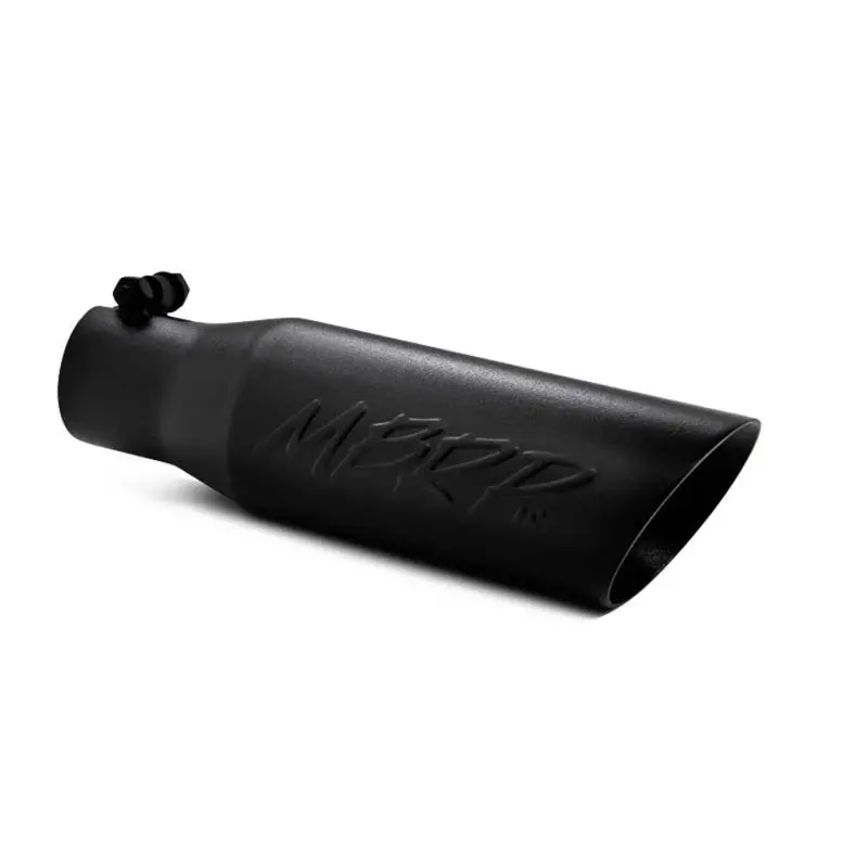 Mbrp Universal Tip 3.5 O.D. Dual Wall Angled 2.5 Inlet 12 Length - Black Finish 1
